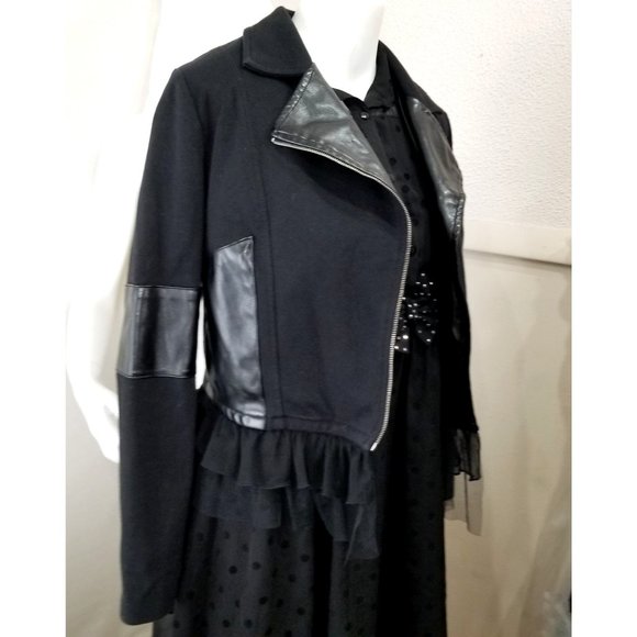 D-Signed Descendants Moto Jacket Black Dress Sleeveless Junior L 14/16 2-Pc Set - Picture 5 of 10